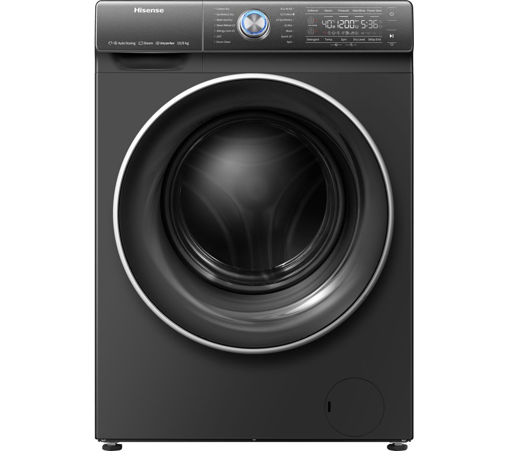 HISENSE QR Series WDQR1014EVAJMB 10 kg Washer Dryer Black Fast Delivery Currysie
