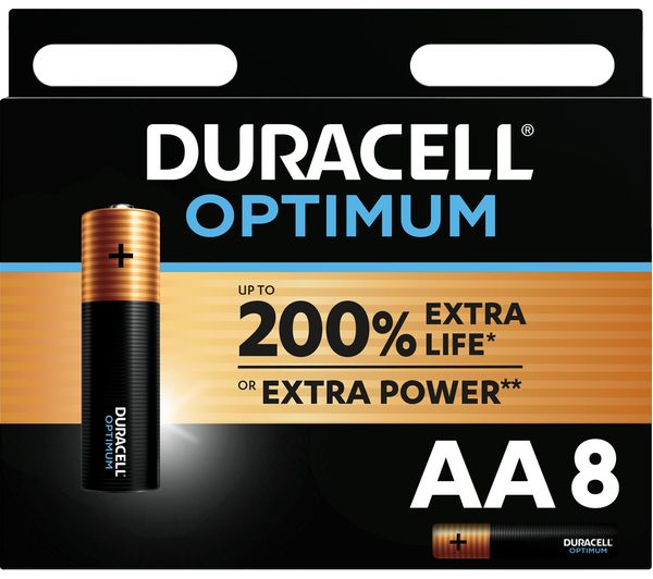 Duracell Optimum Aa Alkaline Batteries Pack Of 8