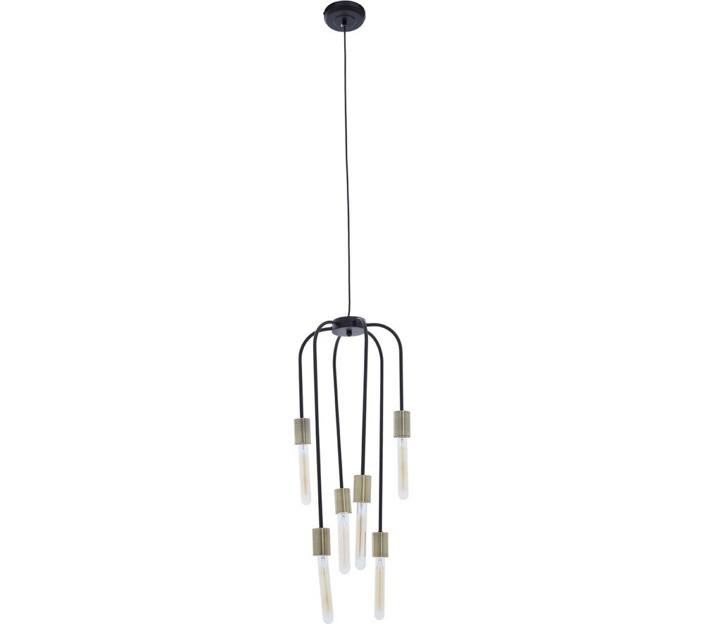 by Premier Lagona 6 Pendant Ceiling Light - Black