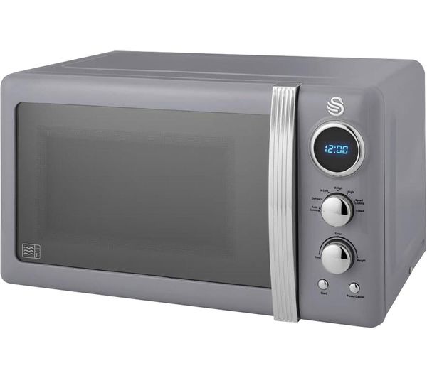 Swan Retro Sm22030lgrn Solo Microwave Grey
