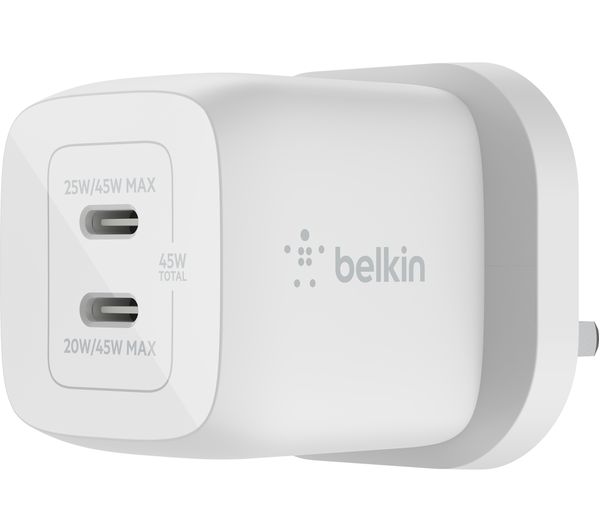 Belkin Wch011mywh 45 W Dual Usb Type C Wall Charger