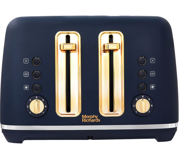 Image of MORPHY RICHARDS Accents 242045 4-Slice Toaster - Midnight Blue & Gold