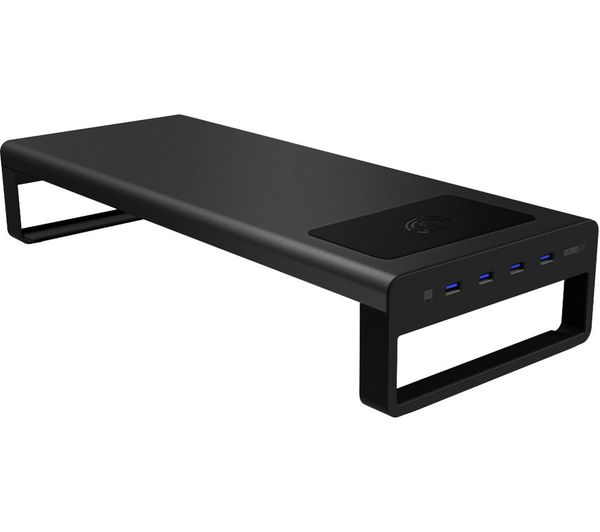 ESSENTIALS Monitor Stand with USB Dock - Black