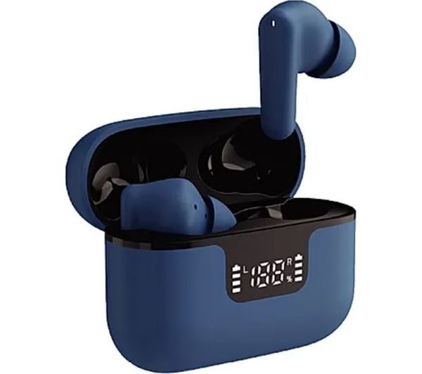 Groov E Vibe Buds Wireless Bluetooth Noise Cancelling Earbuds Blue
