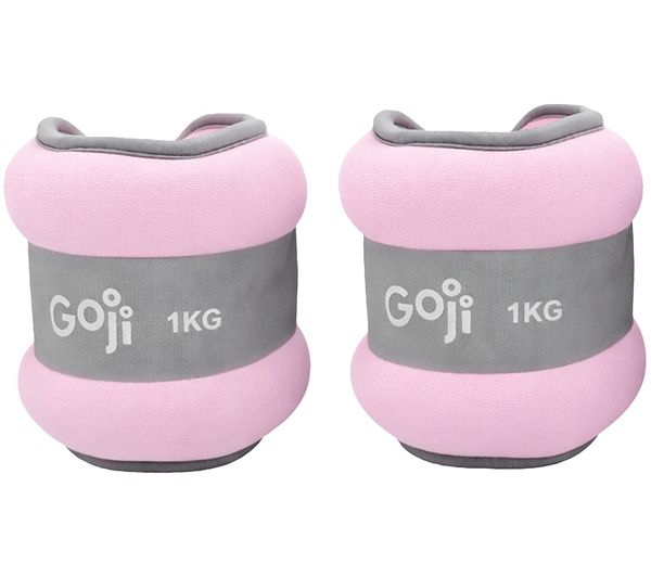 An image of GOJI G1KGADB26 Ankle Wrist Weight - 1 Pair, Pink