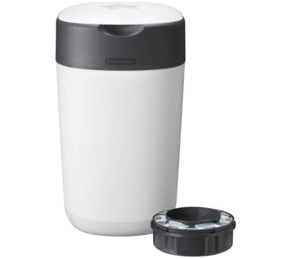 An image of TOMMEE TIPPEE Twist & Click Nappy Disposable Bin - White