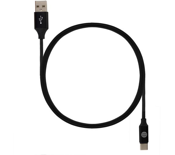 An image of OUR PURE PLANET OPP102 Braided USB to USB-C Cable - 1.2 m, Black