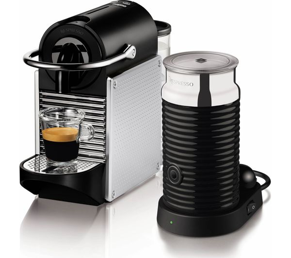 Nespresso Pixie Coffee Machine with Aeroccino by Magimix, Steel