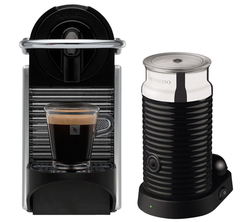 NESPRESSO 11323 Nespresso Pixie Coffee Machine & Aeroccino - Aluminium