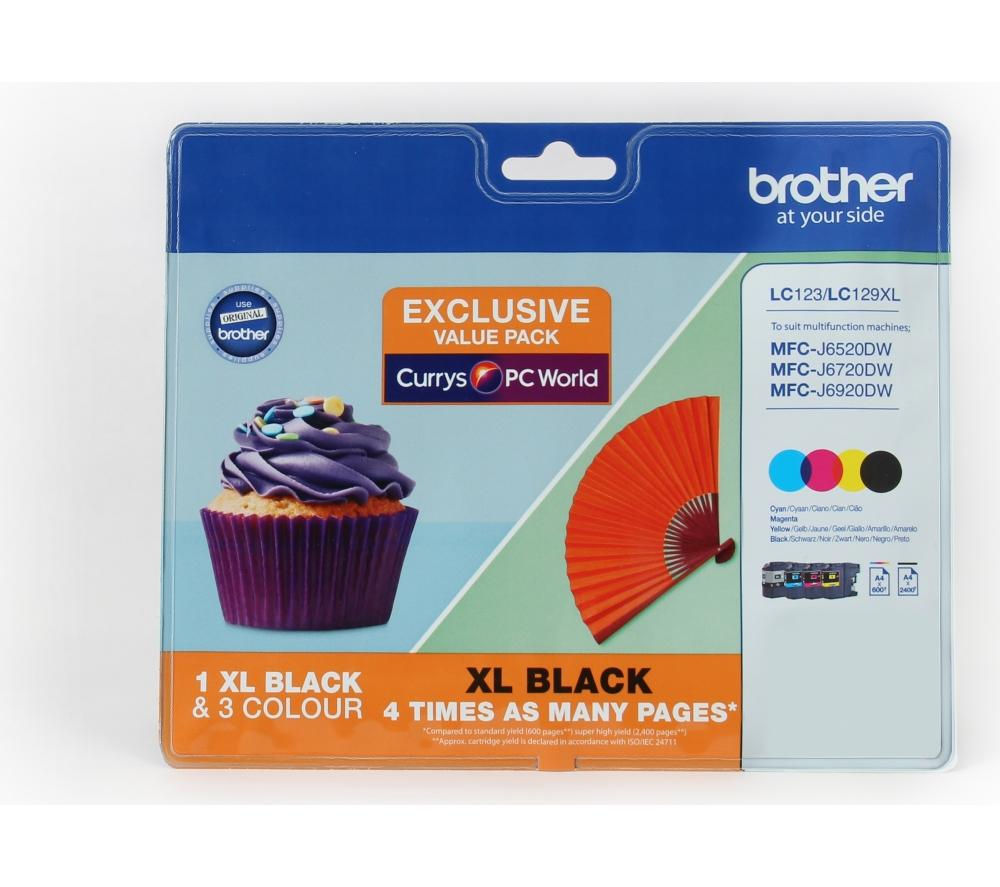 BROTHER LC123/LC129XL Cyan, Magenta, Yellow & Black Ink Cartridges - Multipack