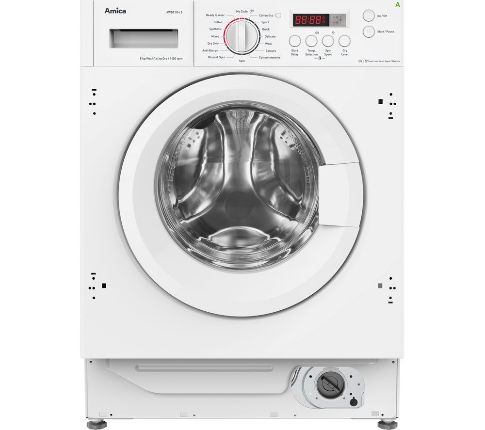 AMICA AWDT814S Integrated 8 kg Washer Dryer, White Review