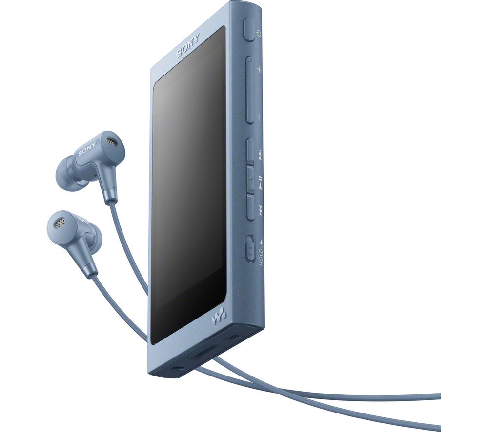 SONY Walkman NW-A45HN Touchscreen MP3 Player with Noise-Cancelling Headphones – 16 GB, Blue, Blue