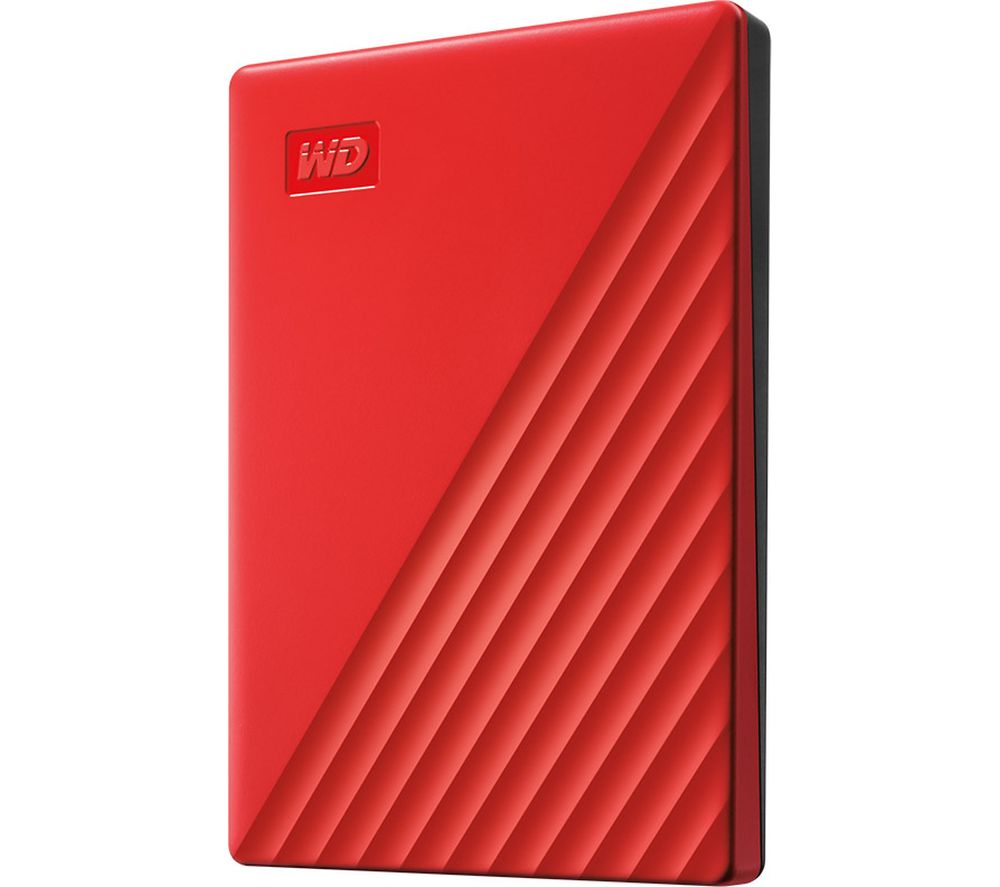 WD My Passport Portable Hard Drive - 2 TB, Red