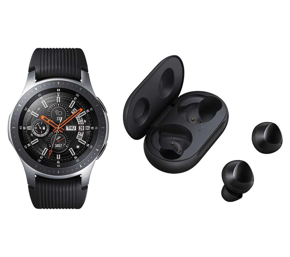 Buy SAMSUNG Galaxy Watch 4G & Black Galaxy Buds Bundle - Silver, 46 Mm ...