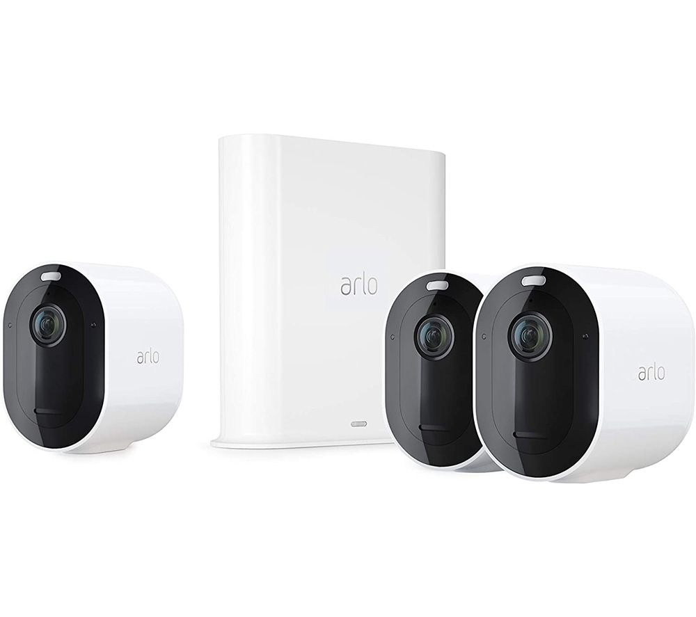 ARLO Pro 3 2K WiFi Security Camera System - 3 Cameras, White, White
