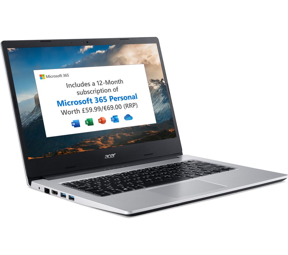 ACER Aspire 3 A314-22 14" Laptop - AMD Ryzen 3, 128 GB SSD, Silver