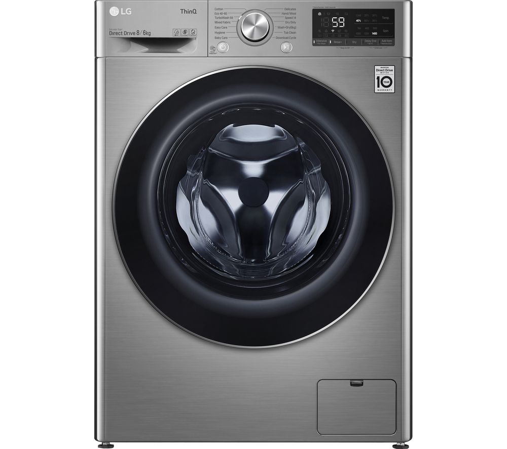 LG TurboWash with AI DD V6 FWV686STE WiFi-enabled 8 kg Washer Dryer - Graphite