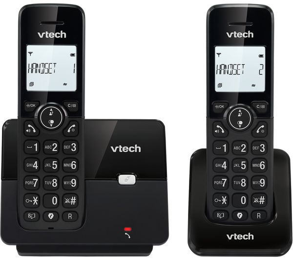 Vtech Cs2001 Cordless Phone Twin Handsets Black