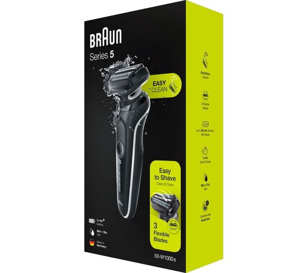 BRAUN Series 5 50-W1000s Wet & Dry Foil Shaver - Black & White