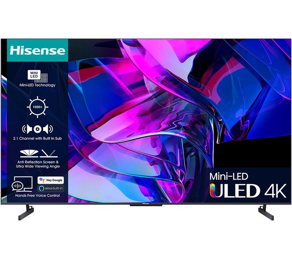 Hisense 75u7kqtuk 75 Smart 4k Ultra Hd Hdr Mini Led Tv With Amazon Alexa