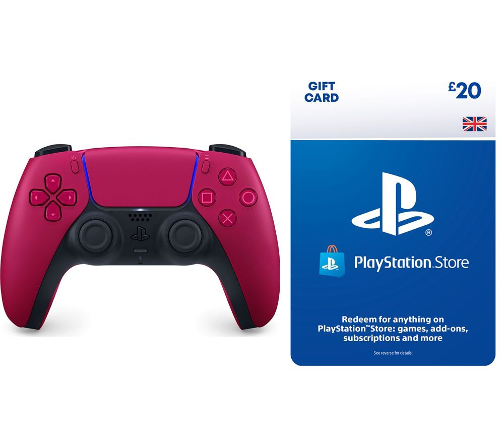 PS5 DualSense Wireless Controller (Cosmic Red) & Store £20 Wallet Top-Up Bundle