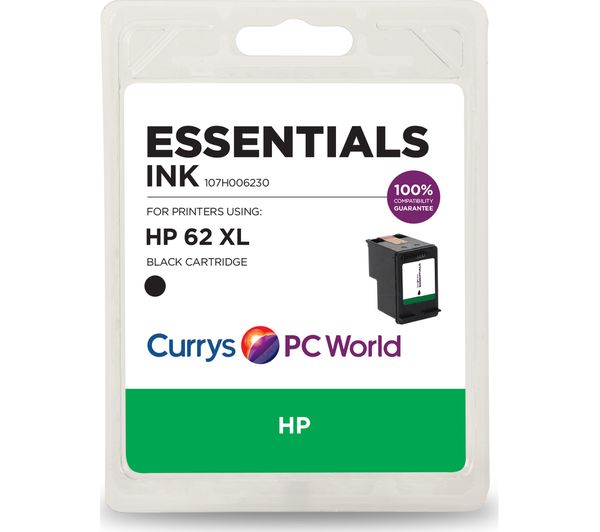 ESSENTIALS 62 XL Black HP Ink Cartridge, Black