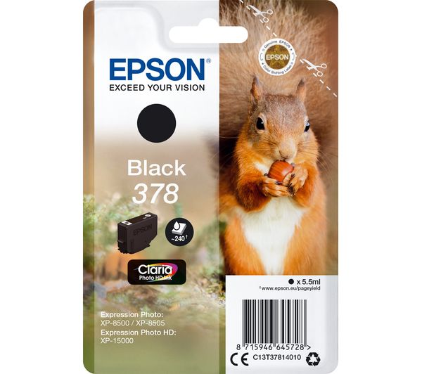EPSON 378 Squirrel Black Ink Cartridge, Black