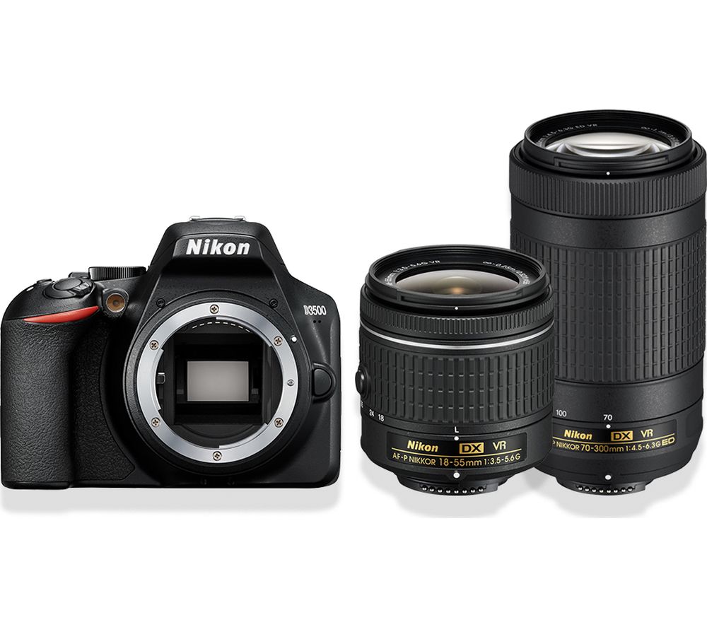 NIKON D3500 DSLR Camera with AF-P DX NIKKOR 18-55 mm f/3.5-5.6G VR & 70-300 mm f/4.5-6.3G ED VR Lens