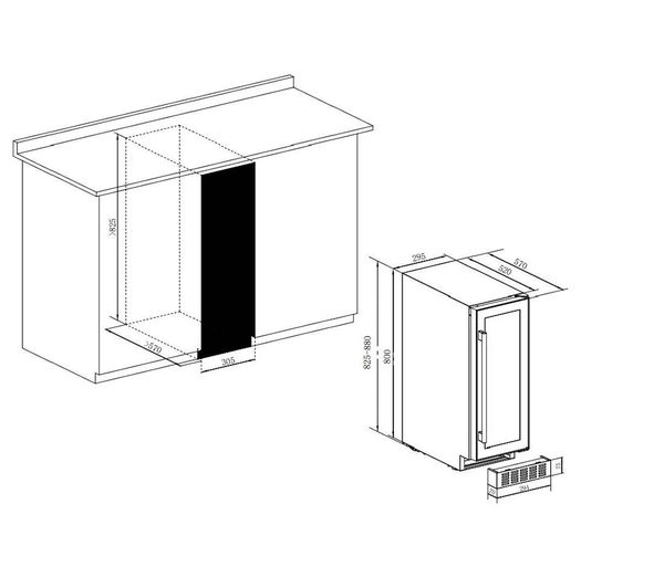 1179050 AMICA AWC300BL Wine Cooler Black Currys Business