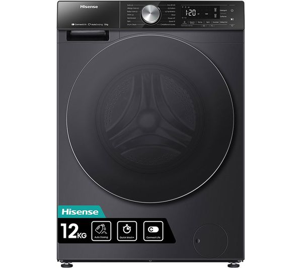 Hisense 5s Series Auto Dosing Wf5s1245bb Wifi Enabled 12 Kg 1400 Spin Washing Machine Black