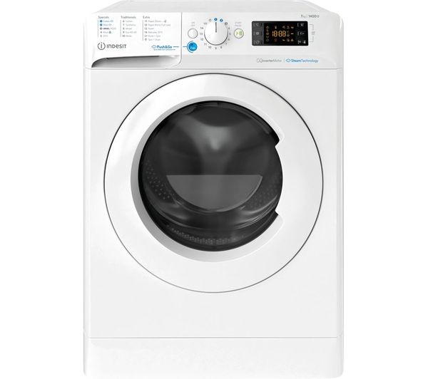 Photos - Washing Machine Indesit Innex Steam Push&Go BWE 71496X WV UK 7 kg 1400 Spin Washing Machin 