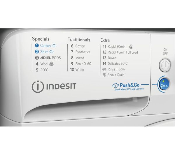 INDESIT Innex Steam Push&Go BWE 71496X WV UK 7 kg 1400 Spin Washing ...