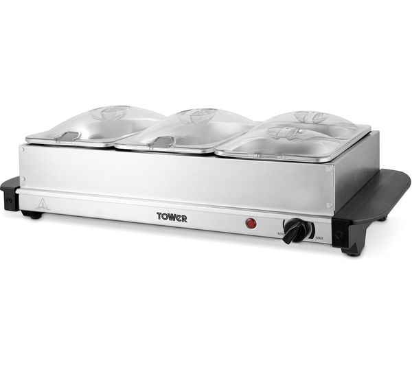 Tower T16151 4 Tray Buffet Server Silver