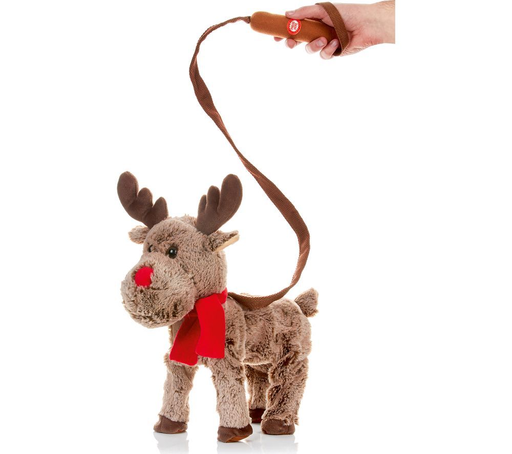 Animated Musical Walking Reindeer with Lead - 39 cm