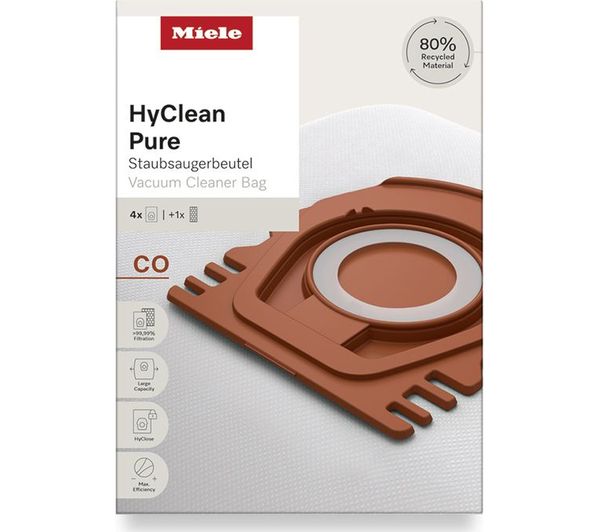 MIELE HyClean Pure CO Vacuum Cleaner Bags - Pack of 4