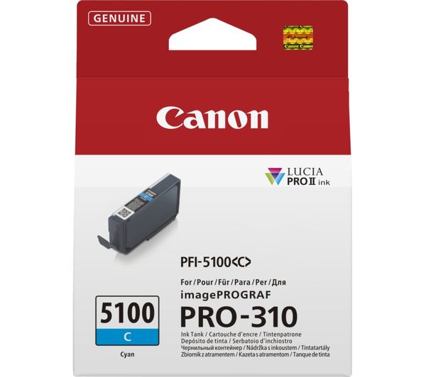 An image of CANON PFI-5100C Cyan Ink Cartridge