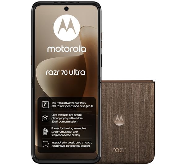 An image of MOTOROLA Razr 70 Ultra - 512 GB, Wood