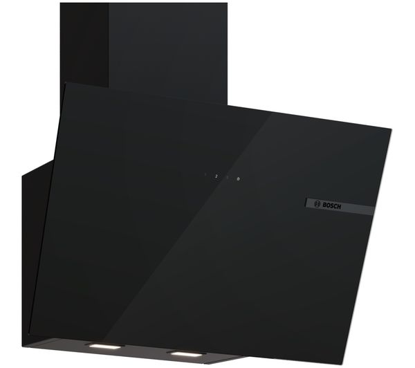 An image of BOSCH Series 4 DWK65DF61B Chimney Cooker Hood - Black