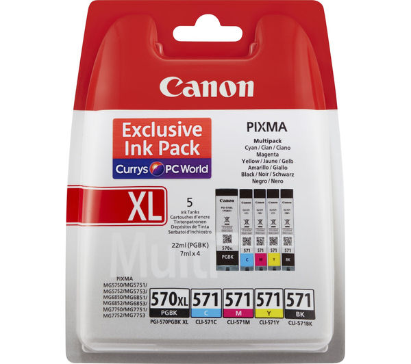 Image of CANON PGI570XL/571 Tri-colour & Black Ink Cartridges - Multipack