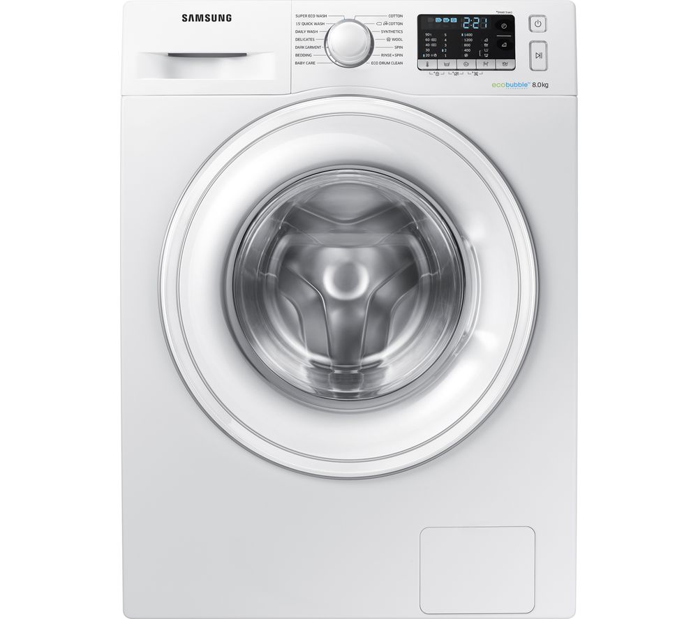 SAMSUNG ecobubble WW80J5555DW 8 kg 1400 Spin Washing Machine – White, White