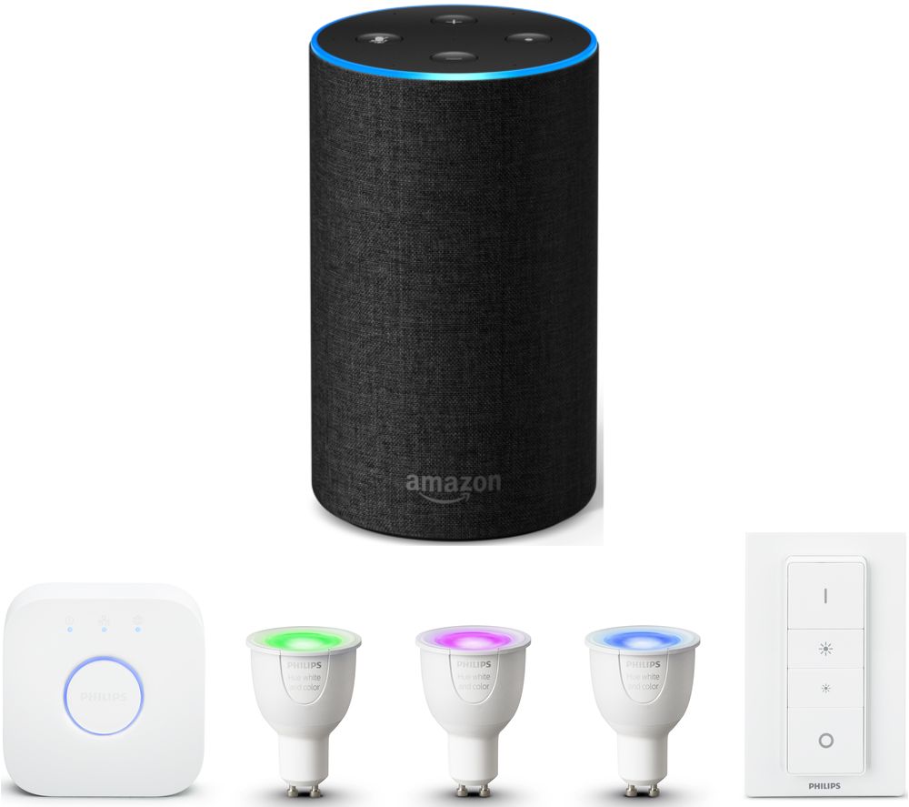 PHILIPS PHILIPS Hue White & Colour Ambiance GU10 Starter Kit & Amazon Echo Bundle