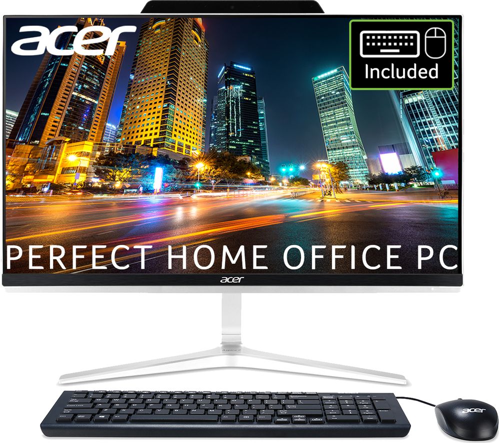 ACER Aspire Z24 23.8 All-in-One PC – Intel®Core i5, 1 TB HDD & 128 GB SSD, Black and Silver, Black