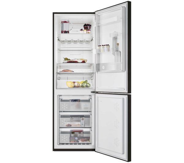 34003271 - HOOVER HFGD 6182WB 70/30 Fridge Freezer - Black - Currys ...