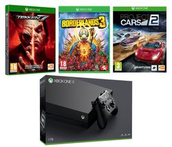 MICROSOFT Xbox One X, Borderlands 3, Tekken 7 & Project Cars 2 Bundle