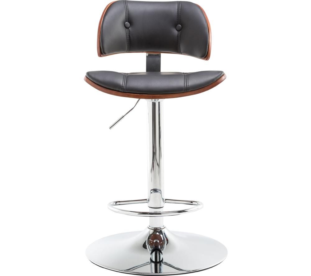 ALPHASON Victoria Faux-Leather Bar Stool Chair - Black & Walnut, Black