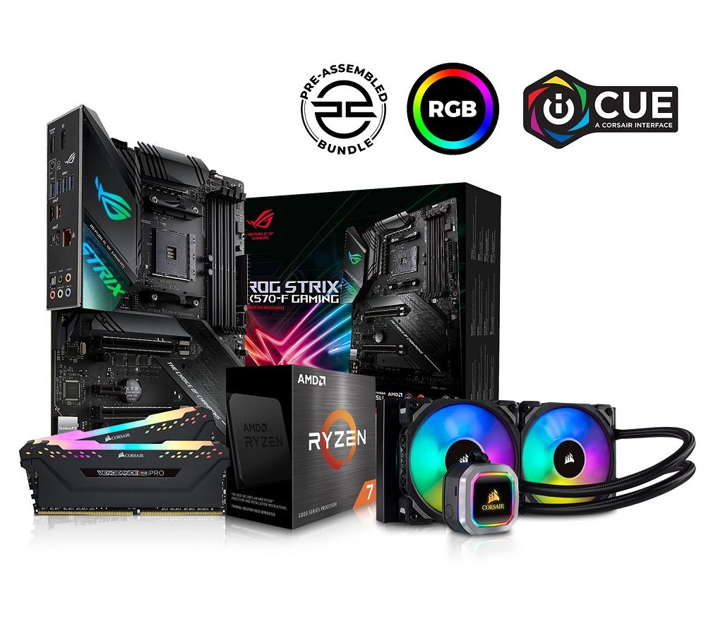 PC SPECIALIST AMD Ryzen 7 Processor, ROG STRIX Motherboard, 16 GB RAM & Corsair RGB Cooler Components Bundle review
