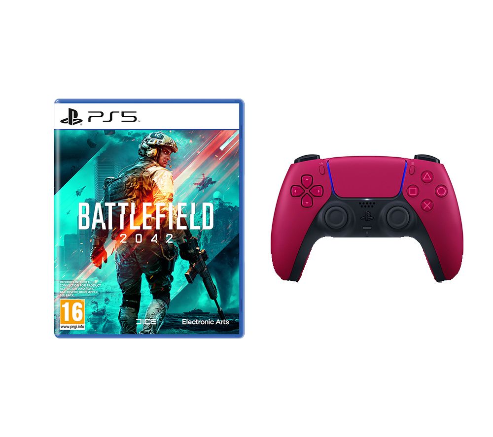 PLAYSTATION Battlefield 2042 & Cosmic Red DualSense Wireless Controller Bundle - PS5, Red