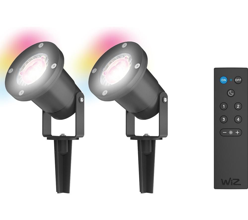 4L2/2010x2+4L1/8031 Smart Remote-Controlled Garden Spot Light - Pack of 2, Black