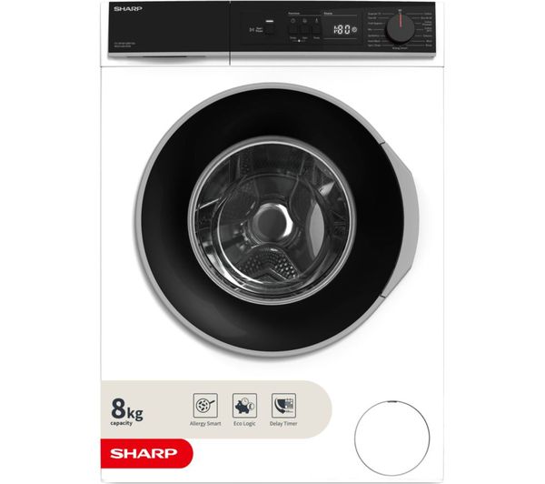 An image of SHARP ES-NFA814BW1NA-EN 8 kg 1400 Spin Washing Machine - White
