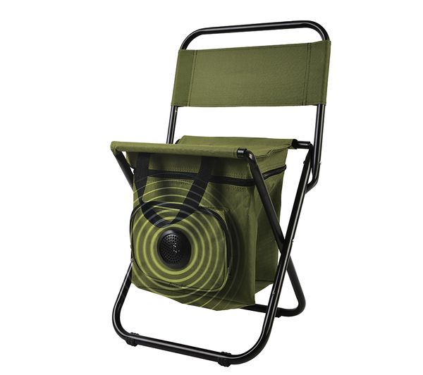 An image of BROOKLYN Camping Chair with Thermal Bag & Wireless Speaker - Green & Black